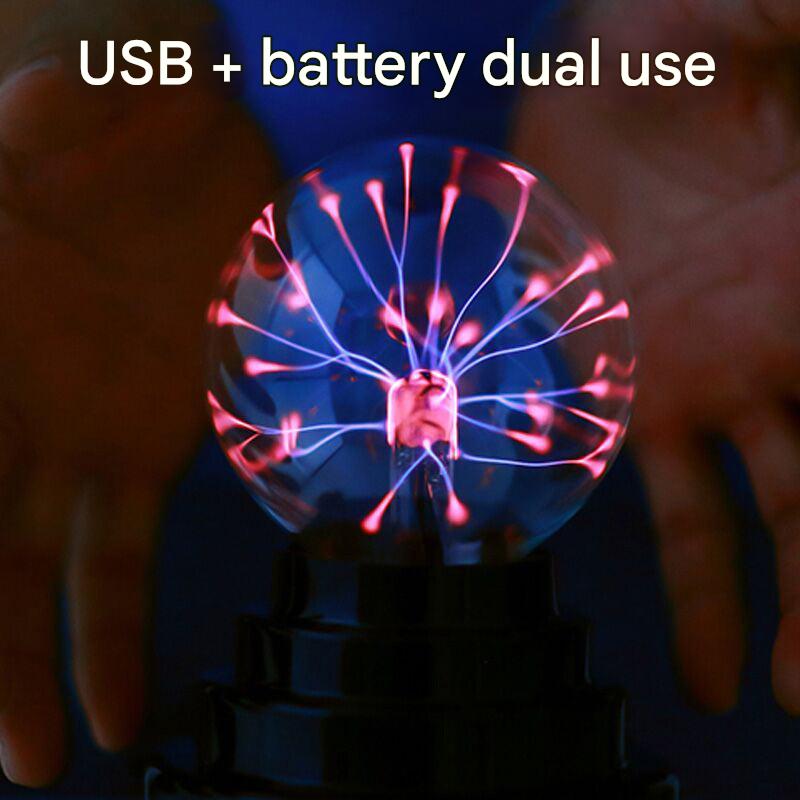 USB powered Plasma Lightning Ball Lamp in use