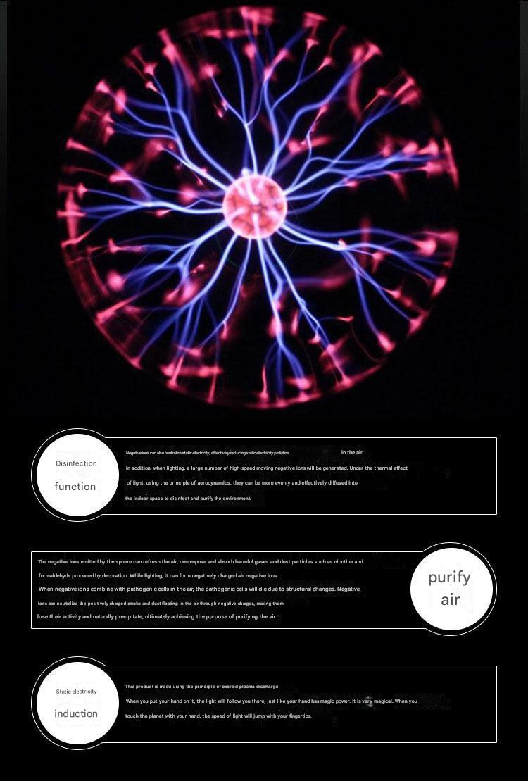 Top view of Plasma Lightning Ball Lamp