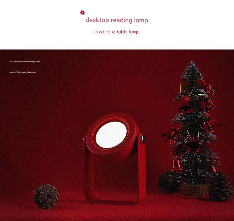 Folded LED lantern in an outdoor space