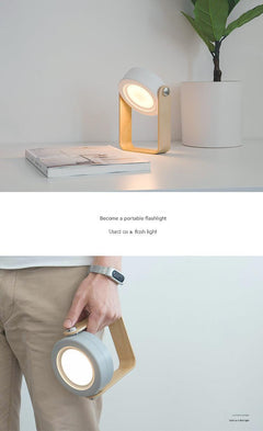 USB powered LED lantern on a wooden surface