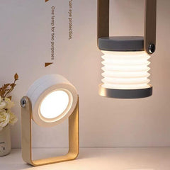 Adjustable brightness LED lamp in a cozy setting
