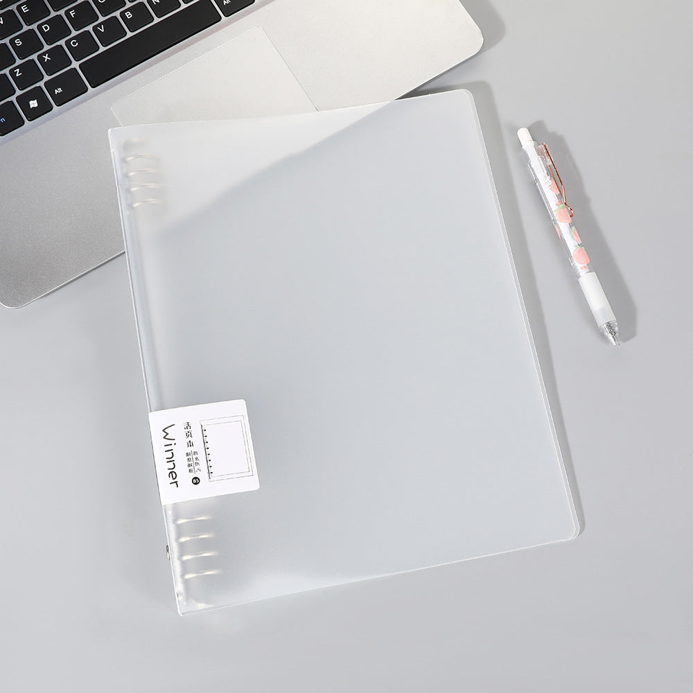 A5 binder showcasing removable sheets