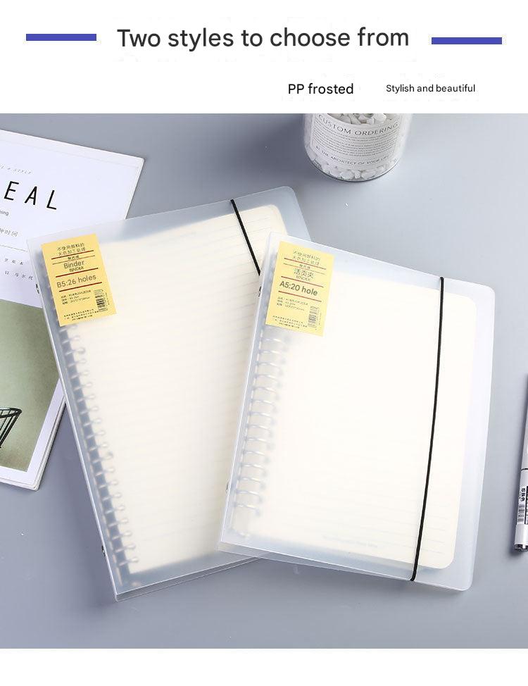 A5 binder notebook side view