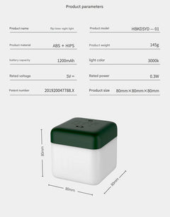 Modern Minimalist Flip Timer Nightlight in white