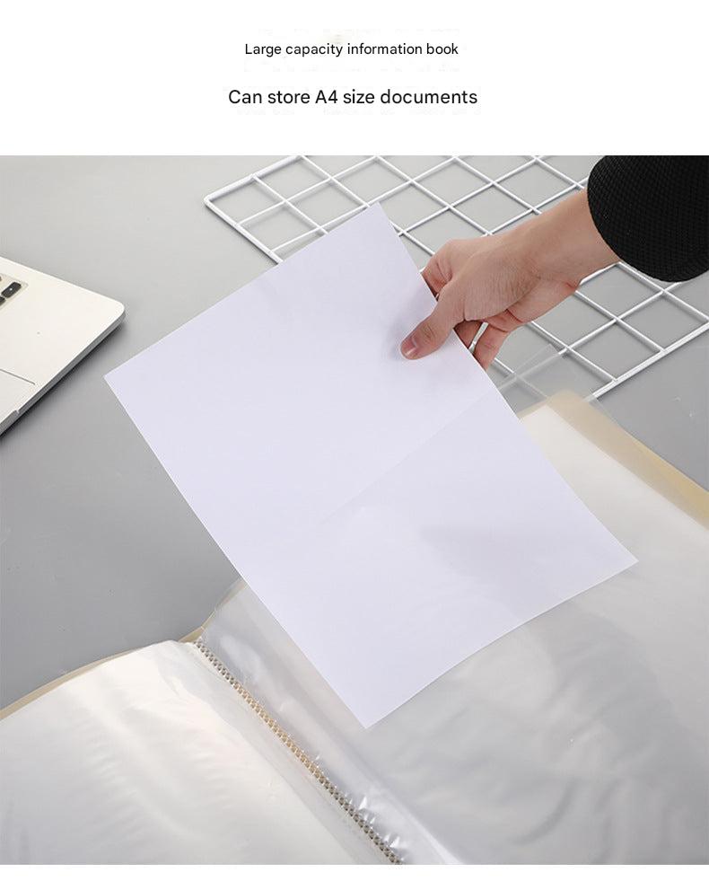 Secure plastic strap detail of file folder