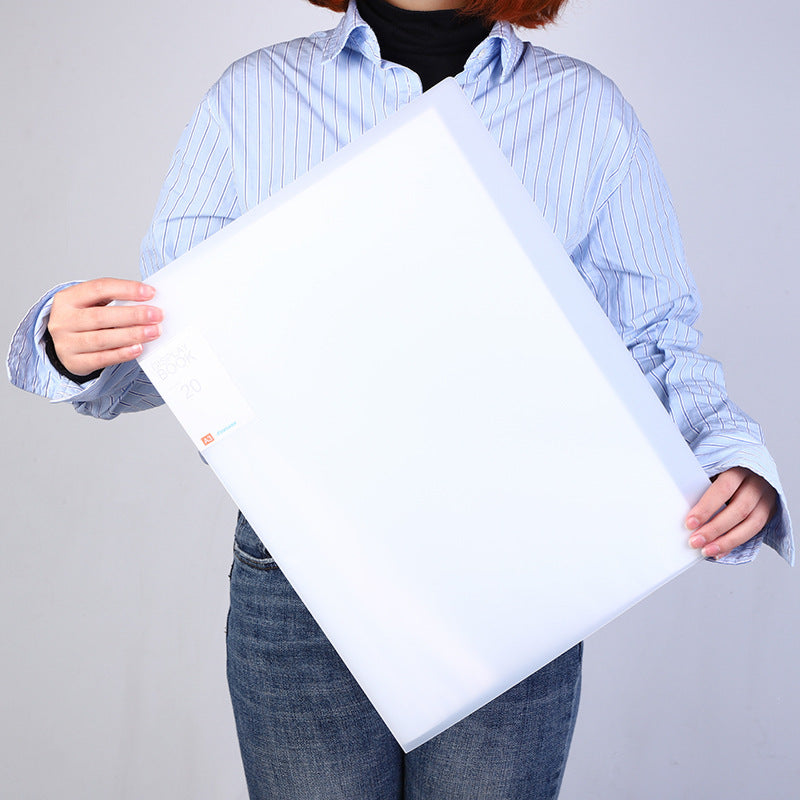Thickness of file folder displayed stacked