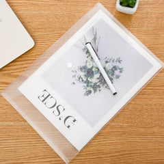 purple snap closure organiser bag for office