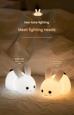 dynamic rabbit night light showing dual-tone lighting