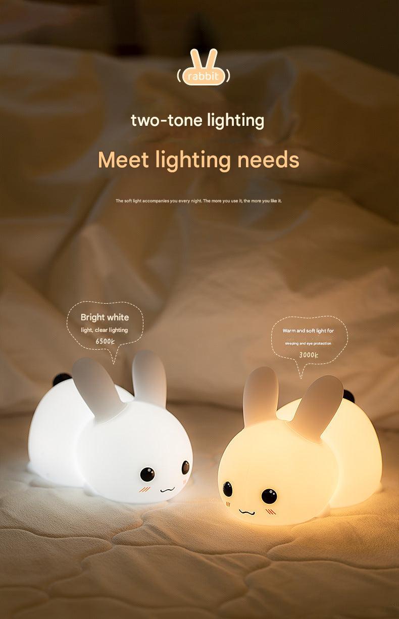 dynamic rabbit night light showing dual-tone lighting
