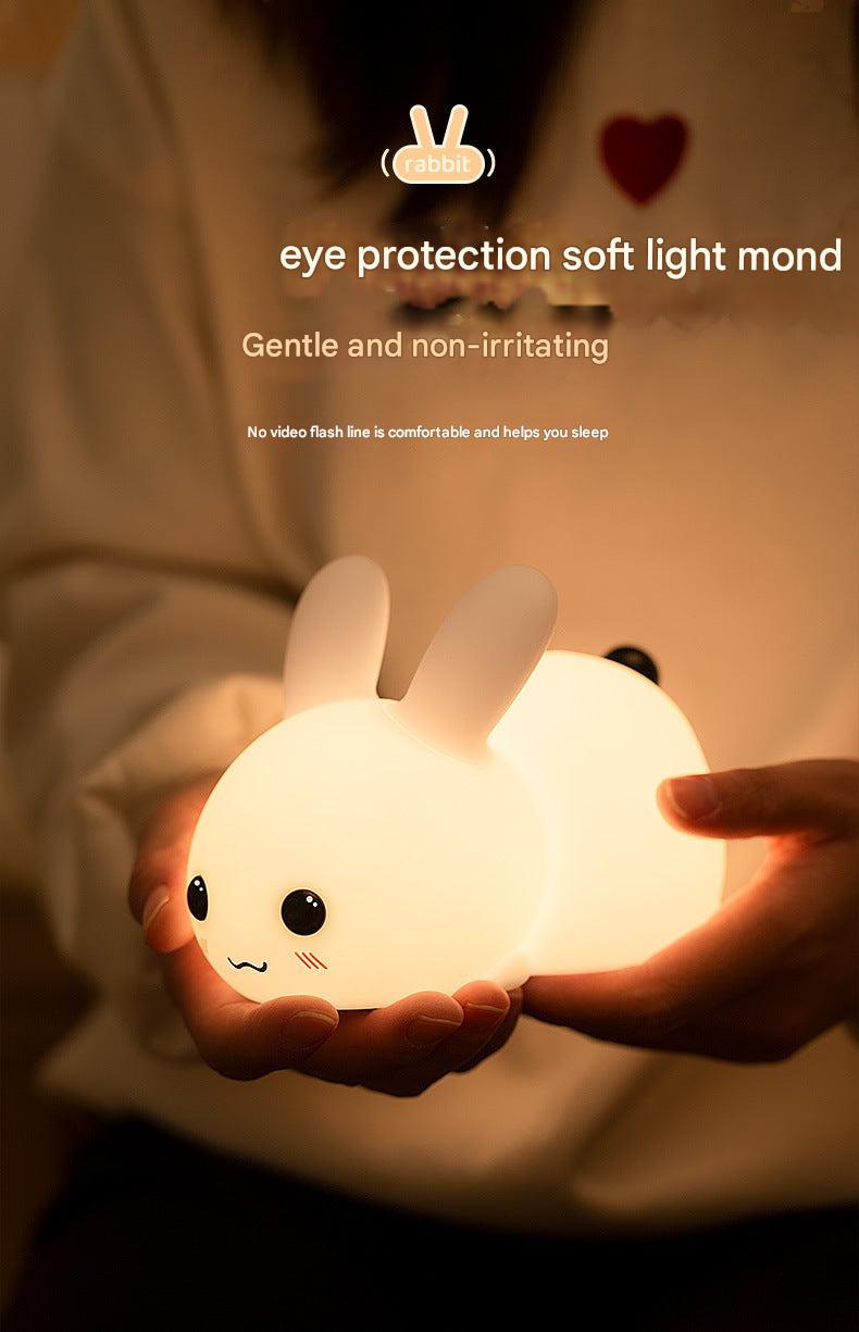 rabbit night light with touch-sensitive control