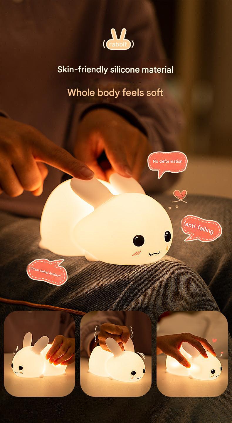 USB charging port of soft silicone rabbit lamp