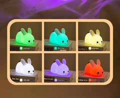 soft ambient lighting emitted by silicone rabbit lamp