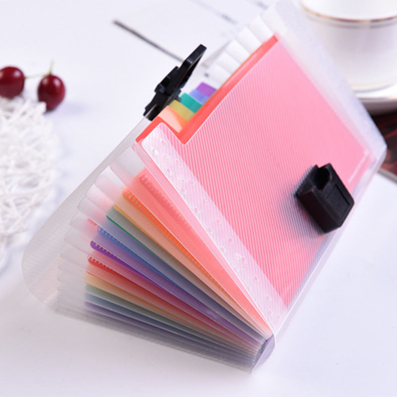 A6 mini rainbow accordion file folder side view
