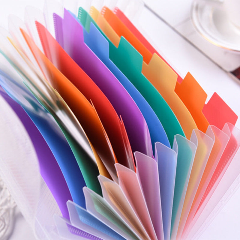 Open 13-pocket expanding file folder