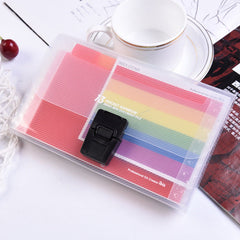 Rainbow coloured sections of document organiser