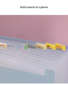 multi-coloured tabs in folder