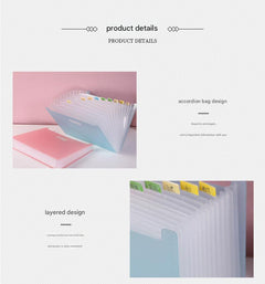 blue expandable file folder with documents