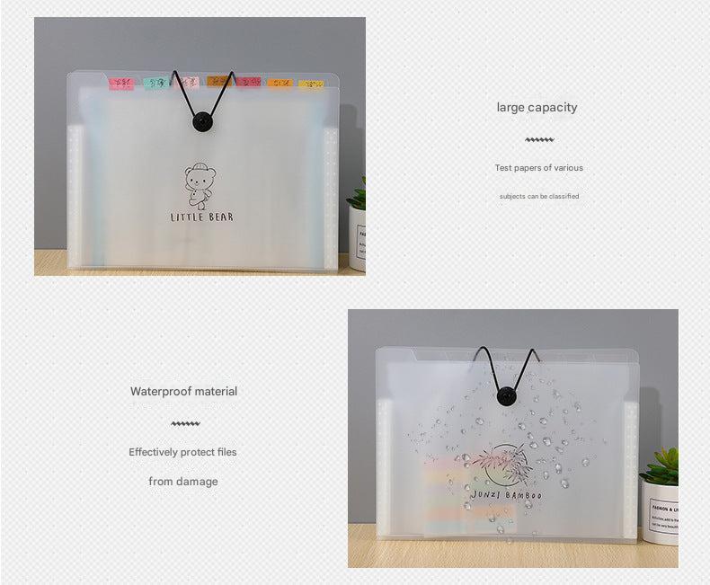 decorative file organizer on desk
