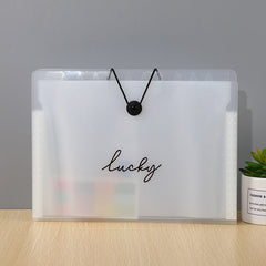 decorative file organizer on desk