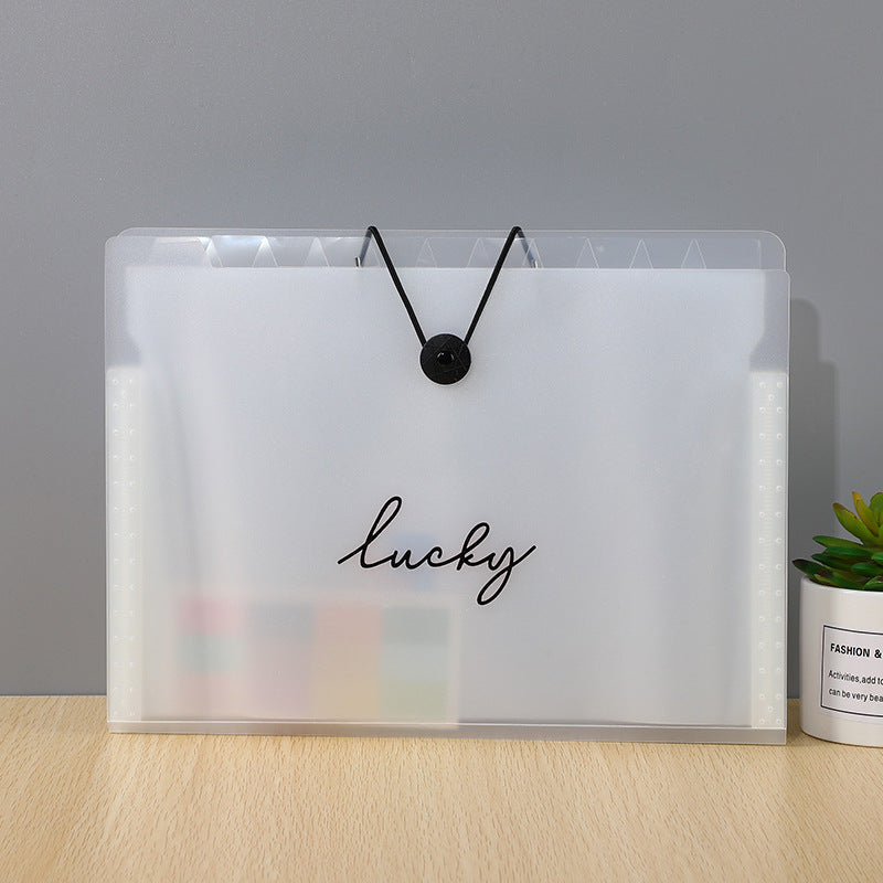 decorative file organizer on desk