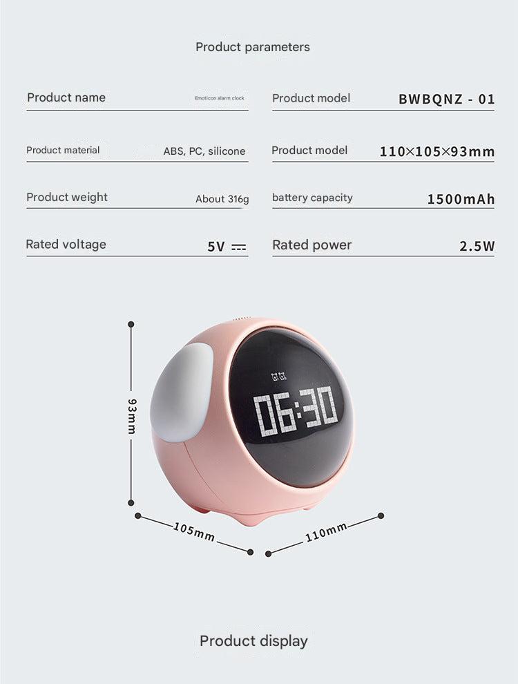 Kids clock featuring expressive faces