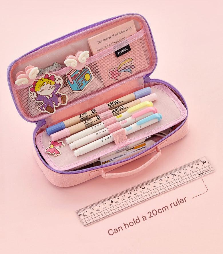 close-up of pencil case zipper detail