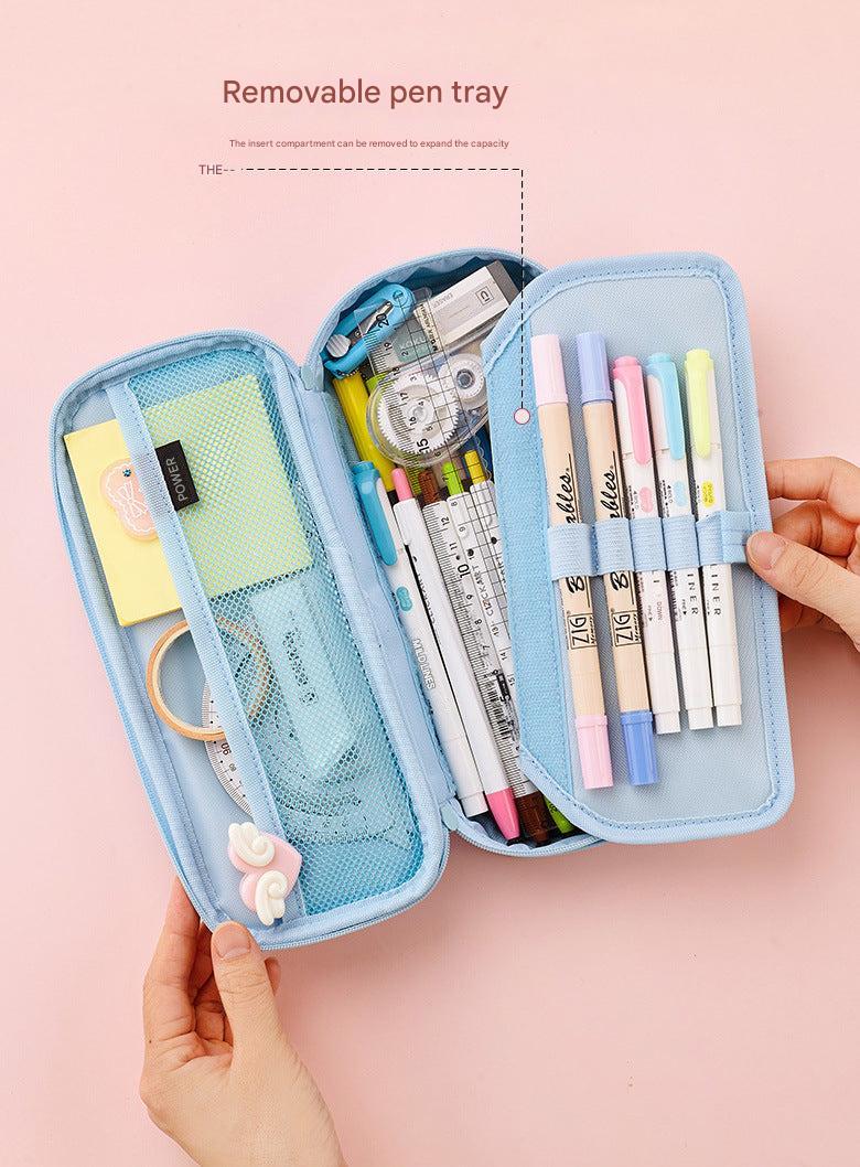 school pencil case with colourful design