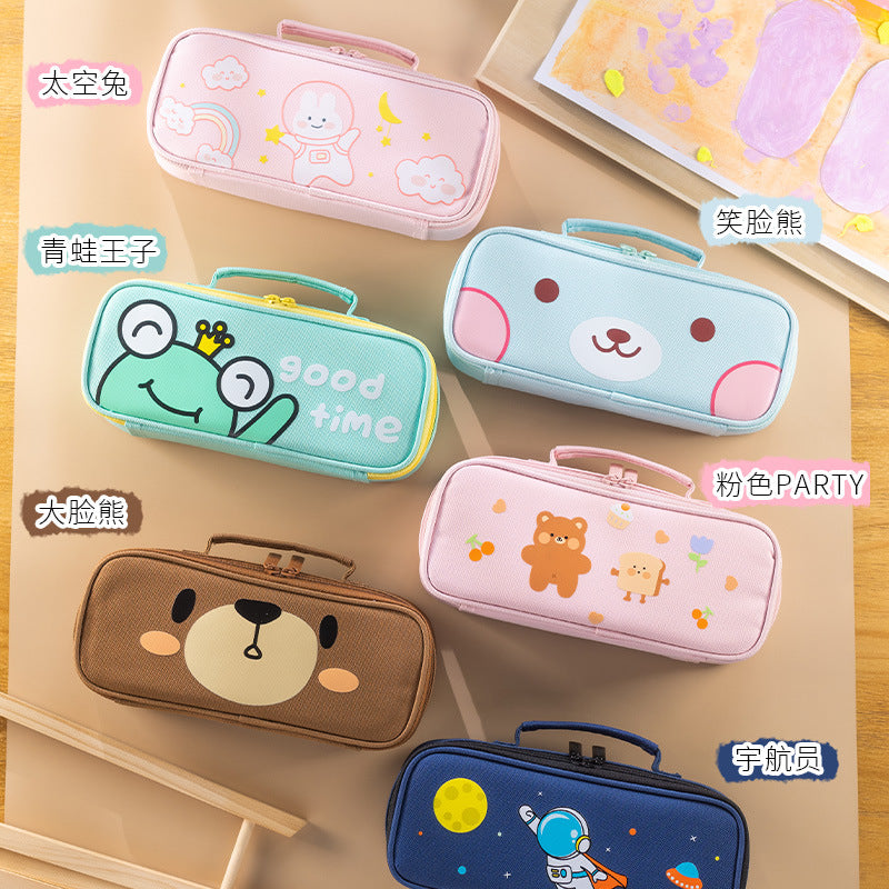 school pencil case with colourful design