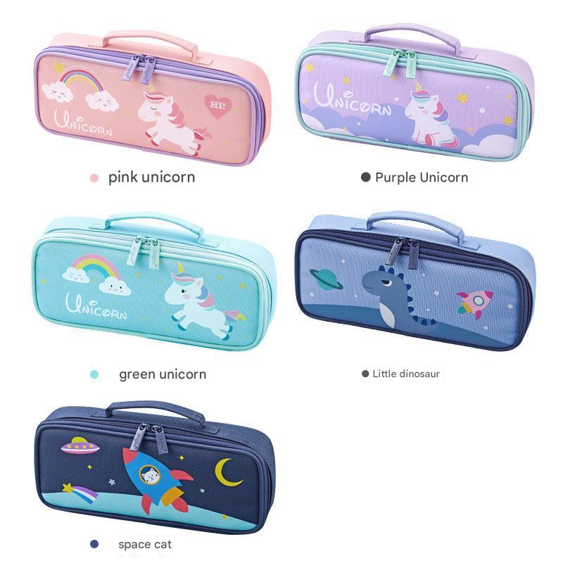 unicorn pencil case on white background