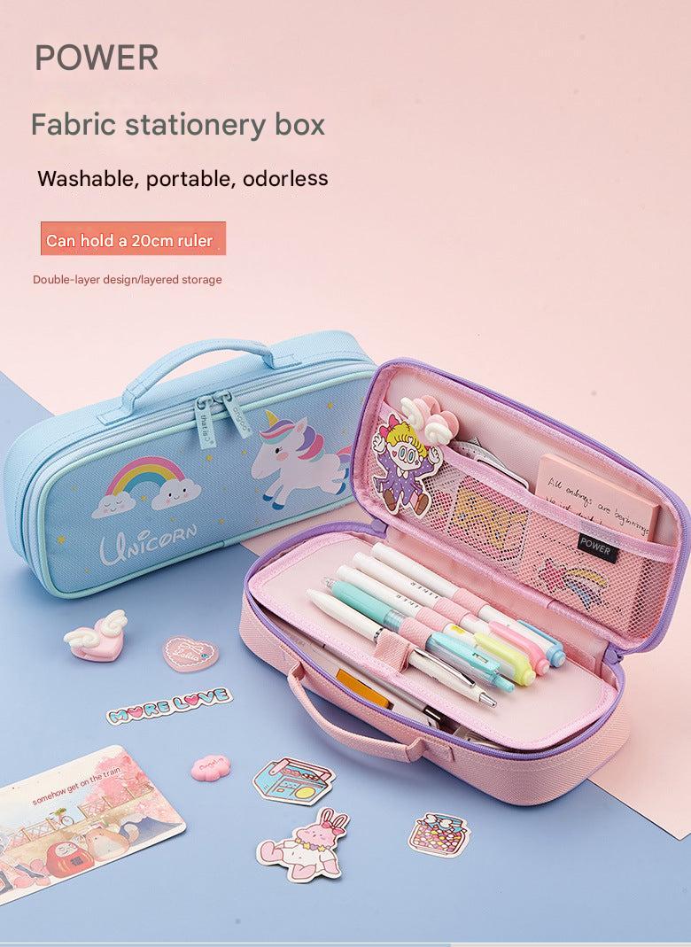 pencil case for school supplies in action