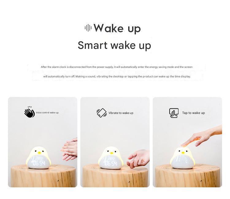 Playful digital clock with bird design