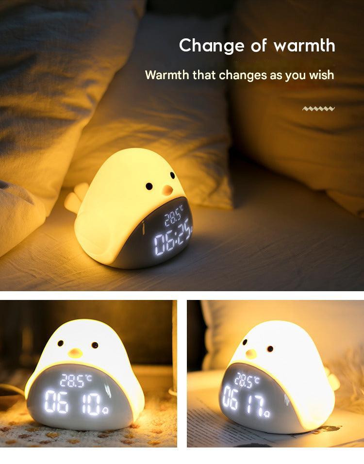 LED night light alarm clock for children