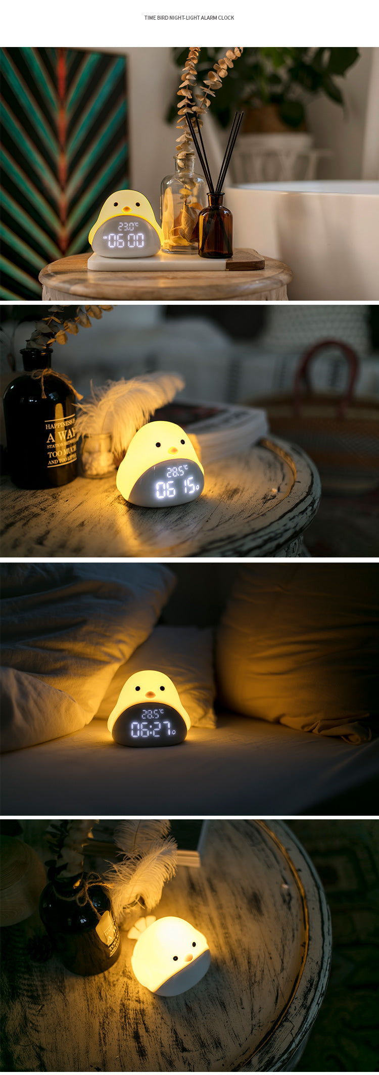 Creative bird-shaped alarm clock for kids
