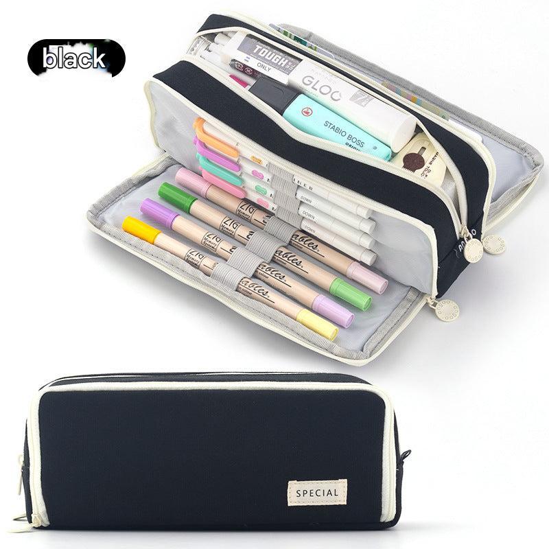 Detailed view of Angoo pencil case in black