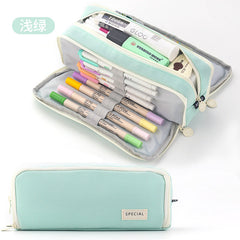 Angoo pencil case front view in blue