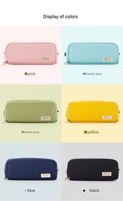 Side view of Angoo pink pencil case