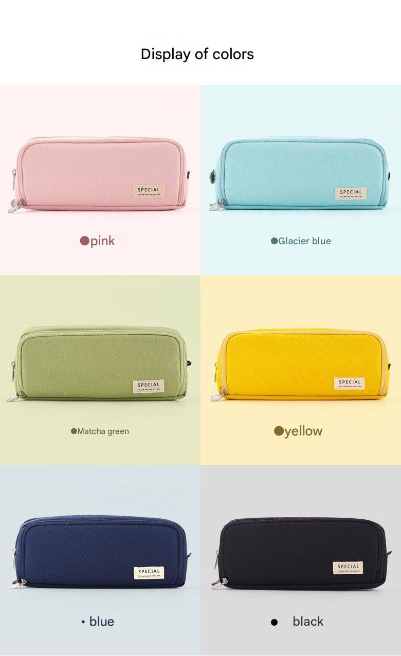 Side view of Angoo pink pencil case