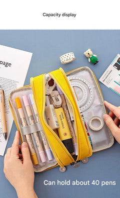 Detailed view of Angoo pencil case in black