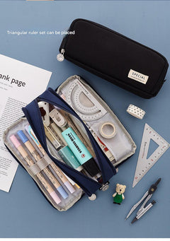 Angoo pencil case front view in blue