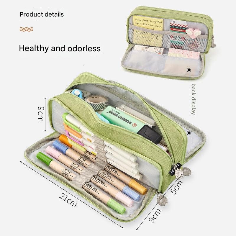 Detailed view of Angoo pencil case in black