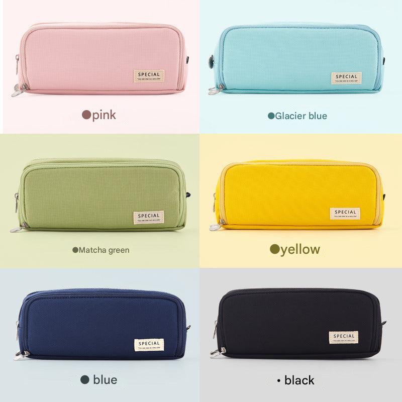 Angoo pencil case front view in blue