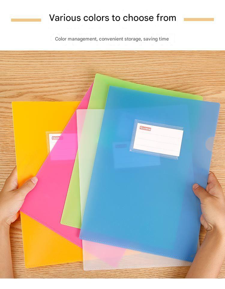 Image of L-shaped durable document folder in blue