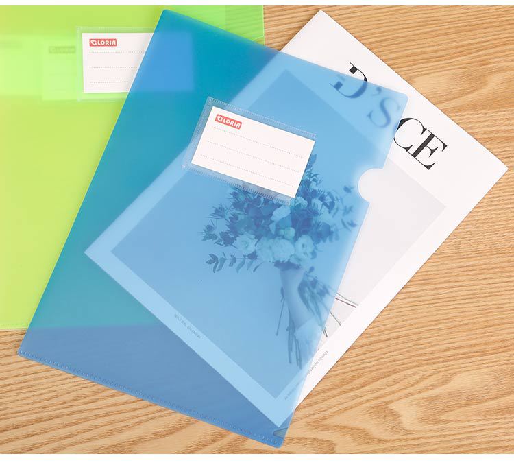 Side view of durable plastic folder protectors