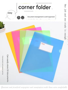 Pink document folder positioned on office desk