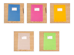 L-shaped folder prototype with business documents