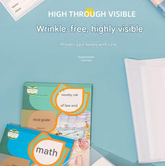 collection of transparent protective book covers