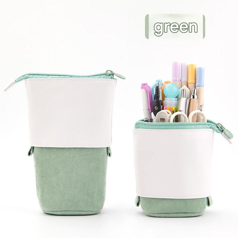 Light blue velvety texture pen organiser