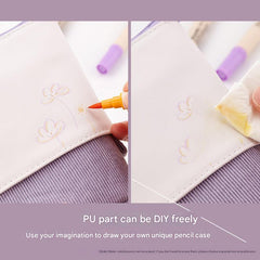 Cute green corduroy pencil case