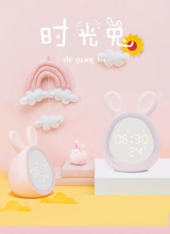 Rechargeable digital bunny clock display