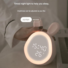 Bunny-shaped alarm clock with night light